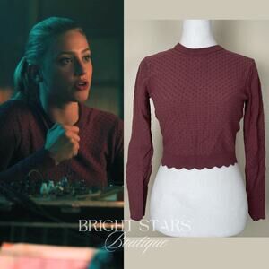 Rare Pink Textured Cropped Sweater ASO Betty Cooper Riverdale Light As A Feather